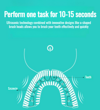 Fully Automatic U-Shaped Electric Toothbrush | 100% Washable + Ultrasonic Dental Flosser Combo