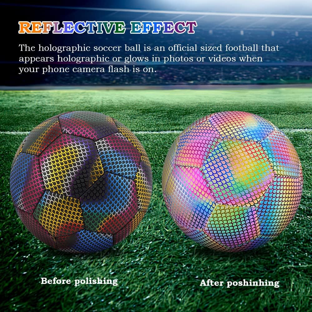 🔥2026 World Cup Official-Style Training Soccer Ball | ✅Holographic Luminous Edition | Buy One Get 40% Off Second