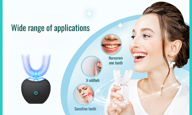 Fully Automatic U-Shaped Electric Toothbrush | 100% Washable + Ultrasonic Dental Flosser Combo